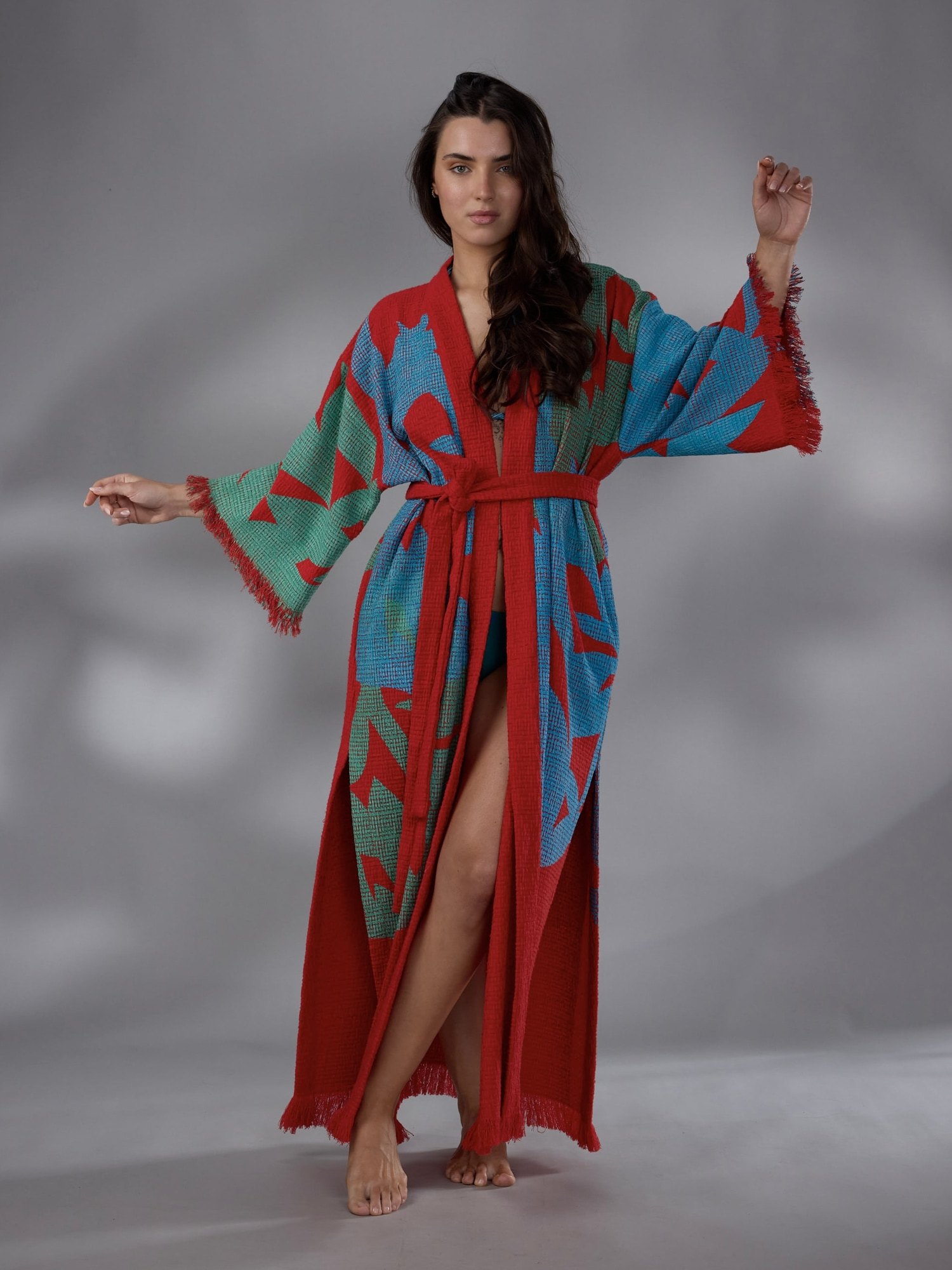 KIMONO FLORA ALGODON ESTAMPADO by ANA LIVNI