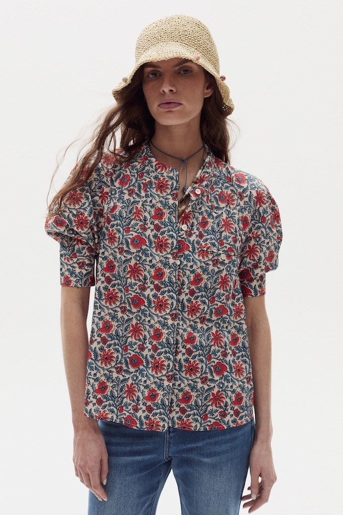 Camisa Cambria en Algodón - Red Dahlia