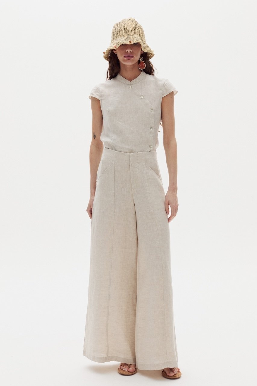 Camisa Zoe en Lino - Natural