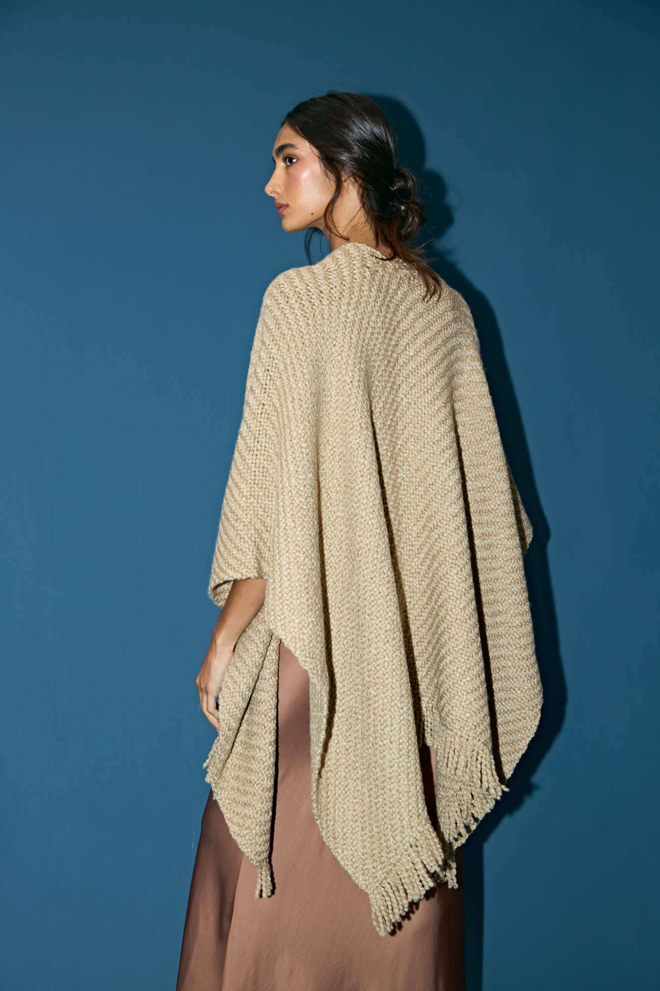 Ruana Huella Camel