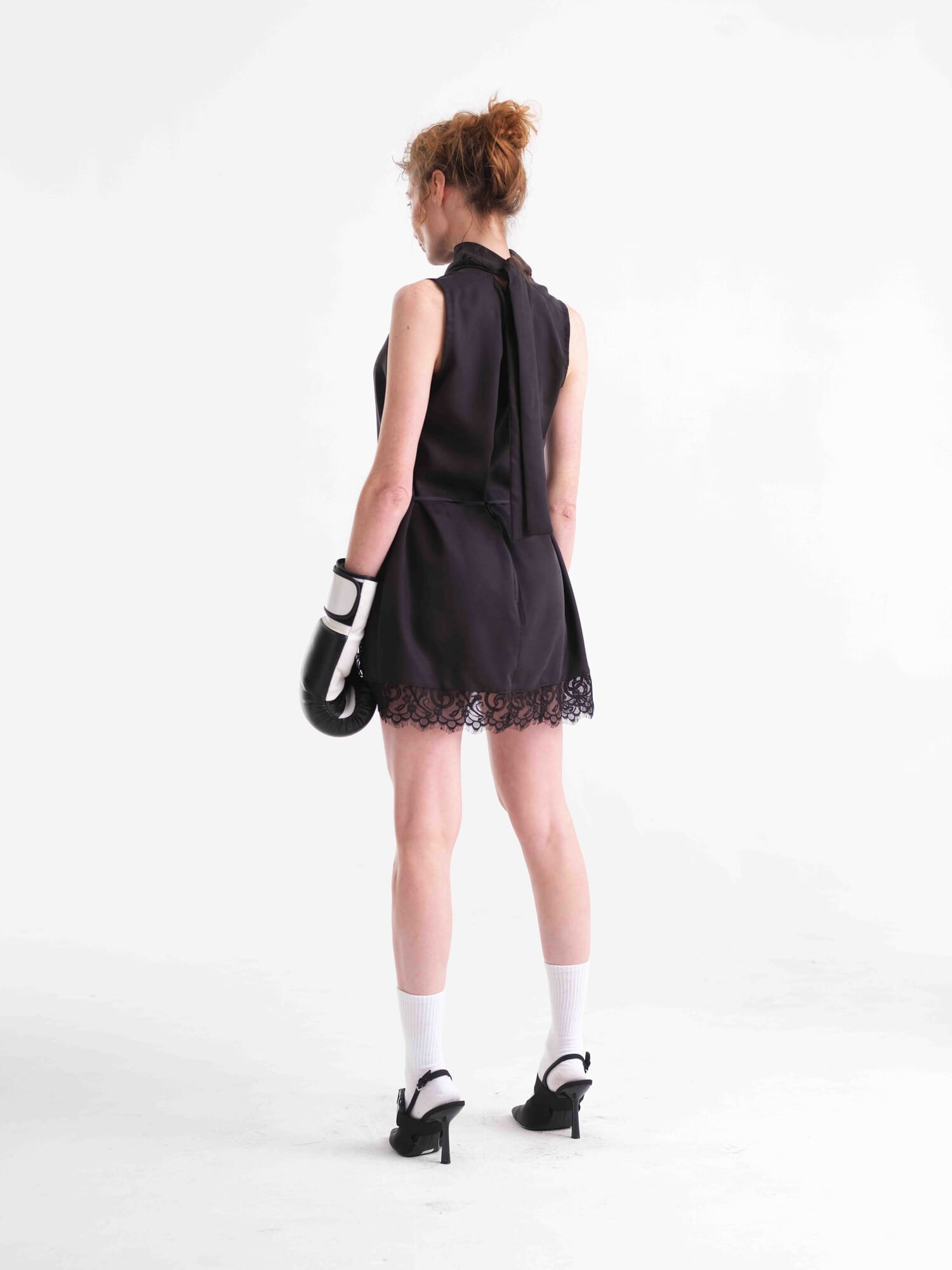 vestido mini lazo