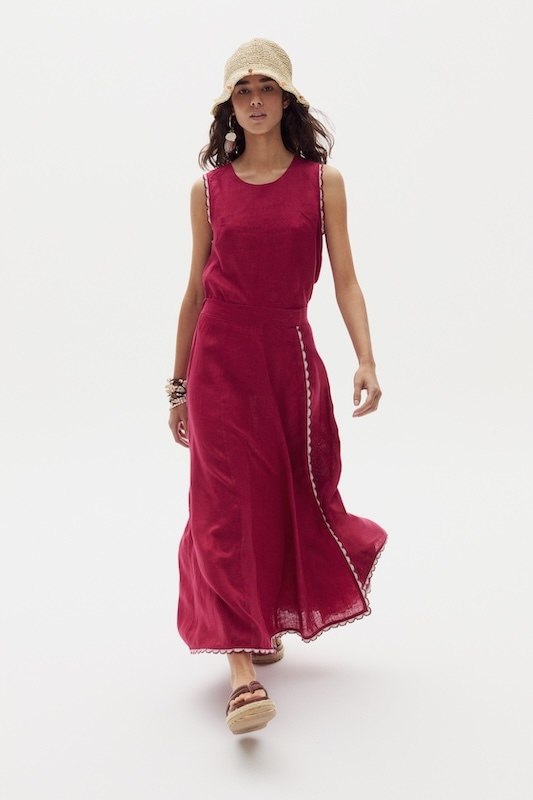 Top Juliette en Lino -Cherry
