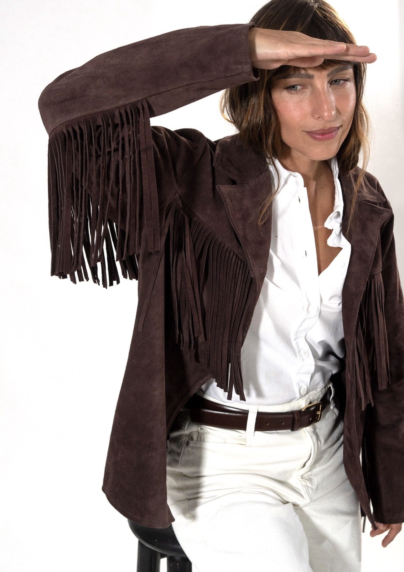 BLAZER FULL FLECOS cuero gamuza