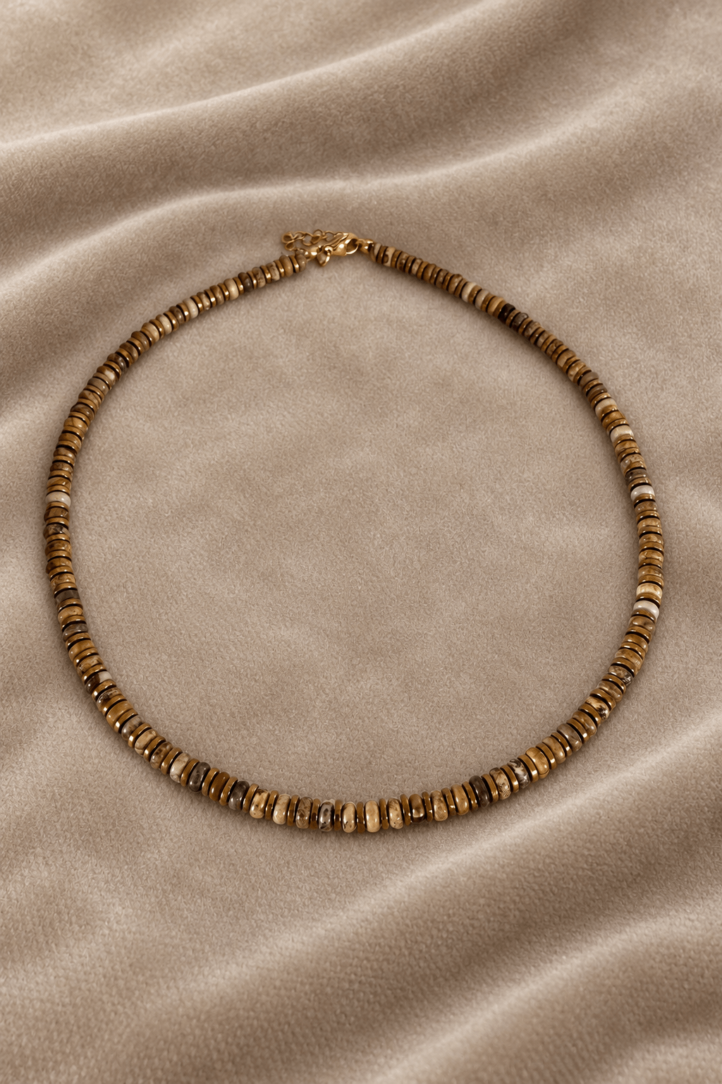 Collar AVELLANA en acero, hematita y piedras naturales