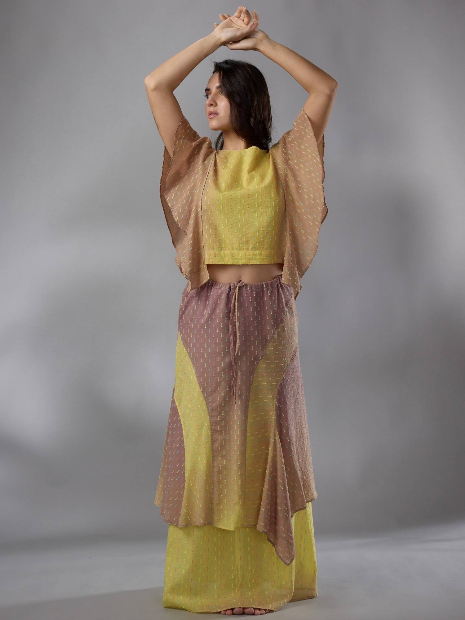BLUSA VOLADO BRUMA  ALGODON by ANA LIVNI