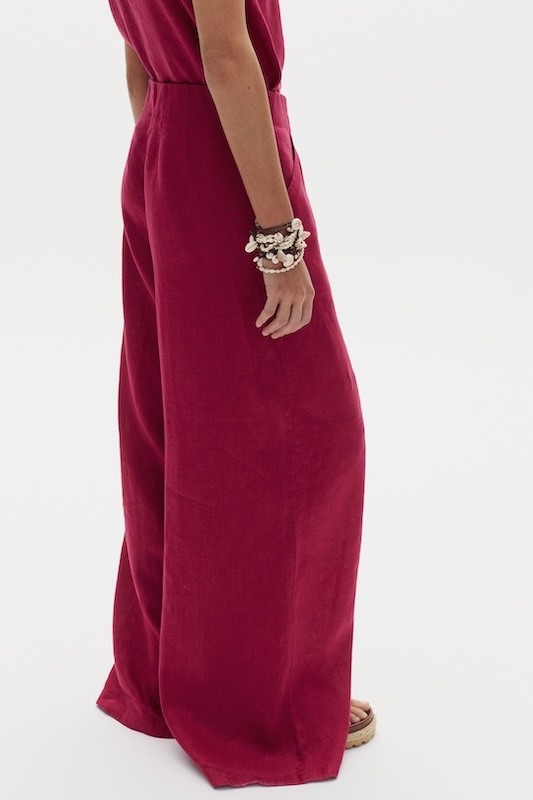 Pantalón Vincent en Lino - Cherry
