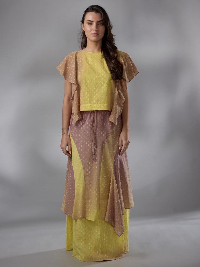 BLUSA VOLADO BRUMA  ALGODON by ANA LIVNI