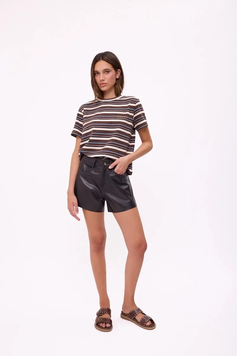 Short Wide XL Couro