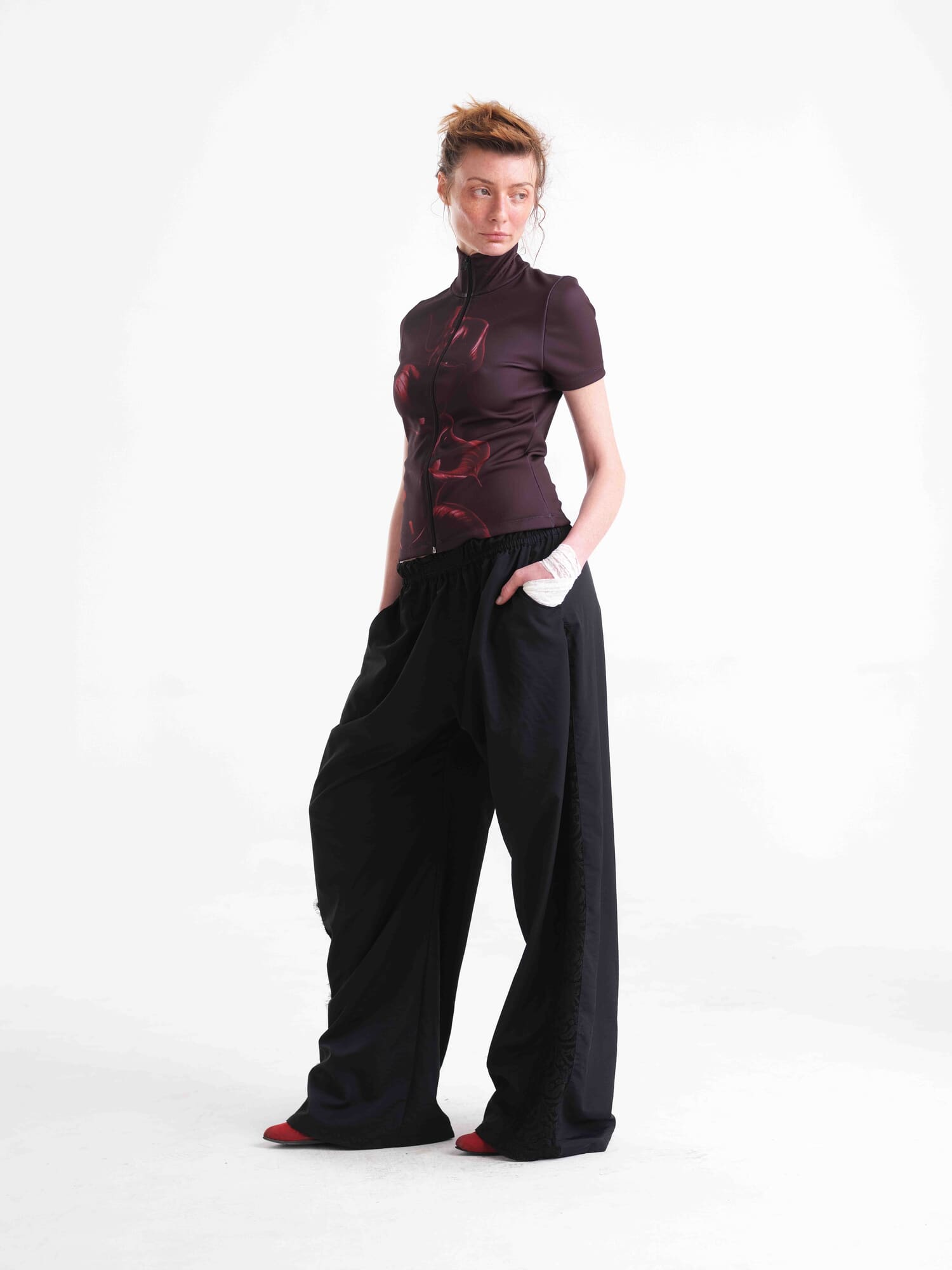 pant parachute + encaje