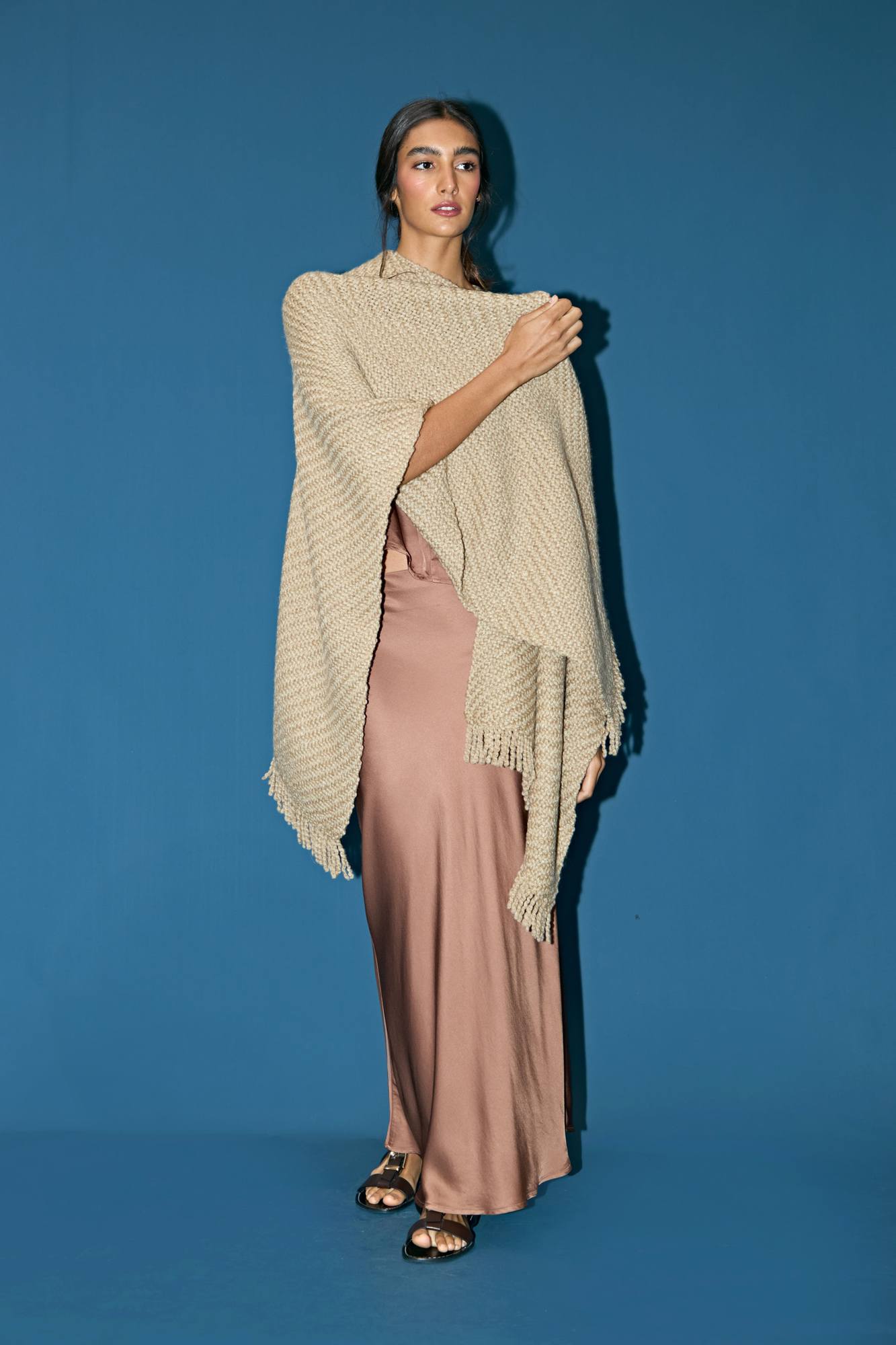 Ruana Huella Camel