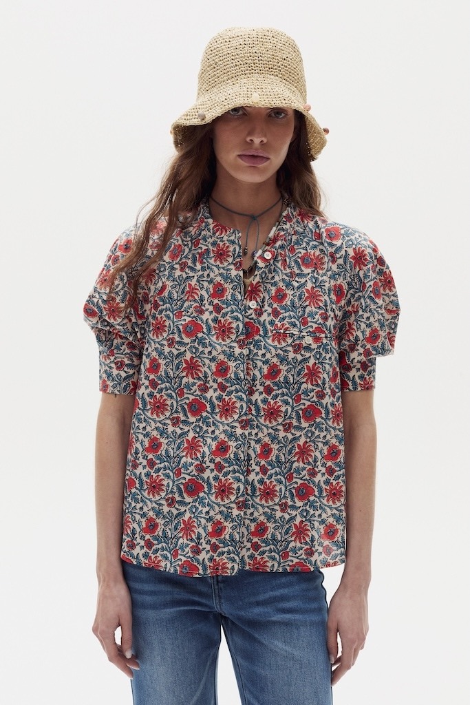 Camisa Cambria en Algodón - Red Dahlia