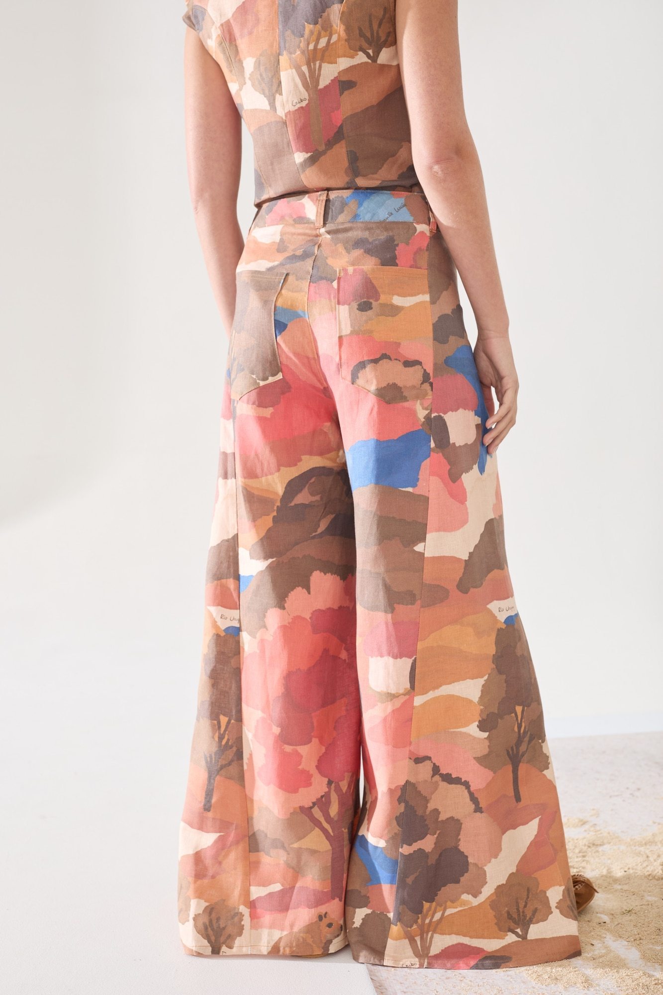 Pantalon Wide XL Linen Print