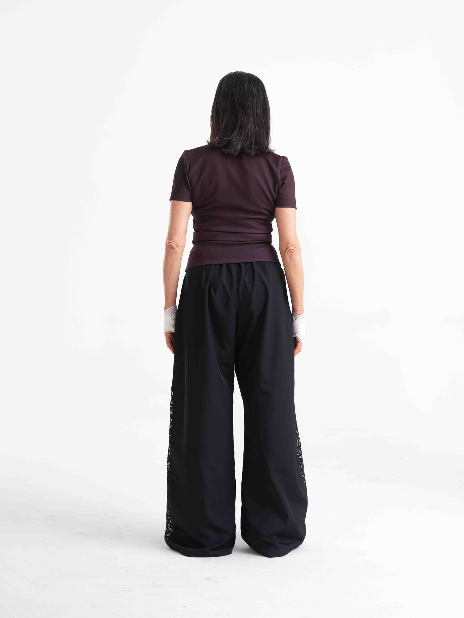 pant parachute + encaje