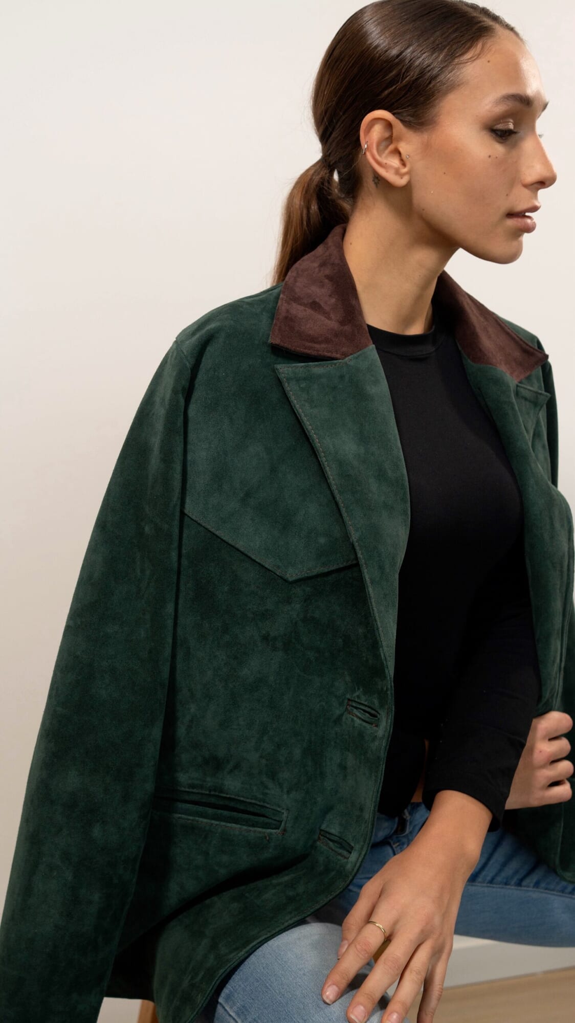 BLAZER BELEN cuero gamuza