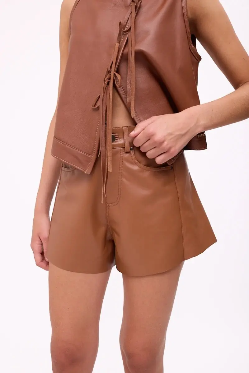 Short Wide XL Couro