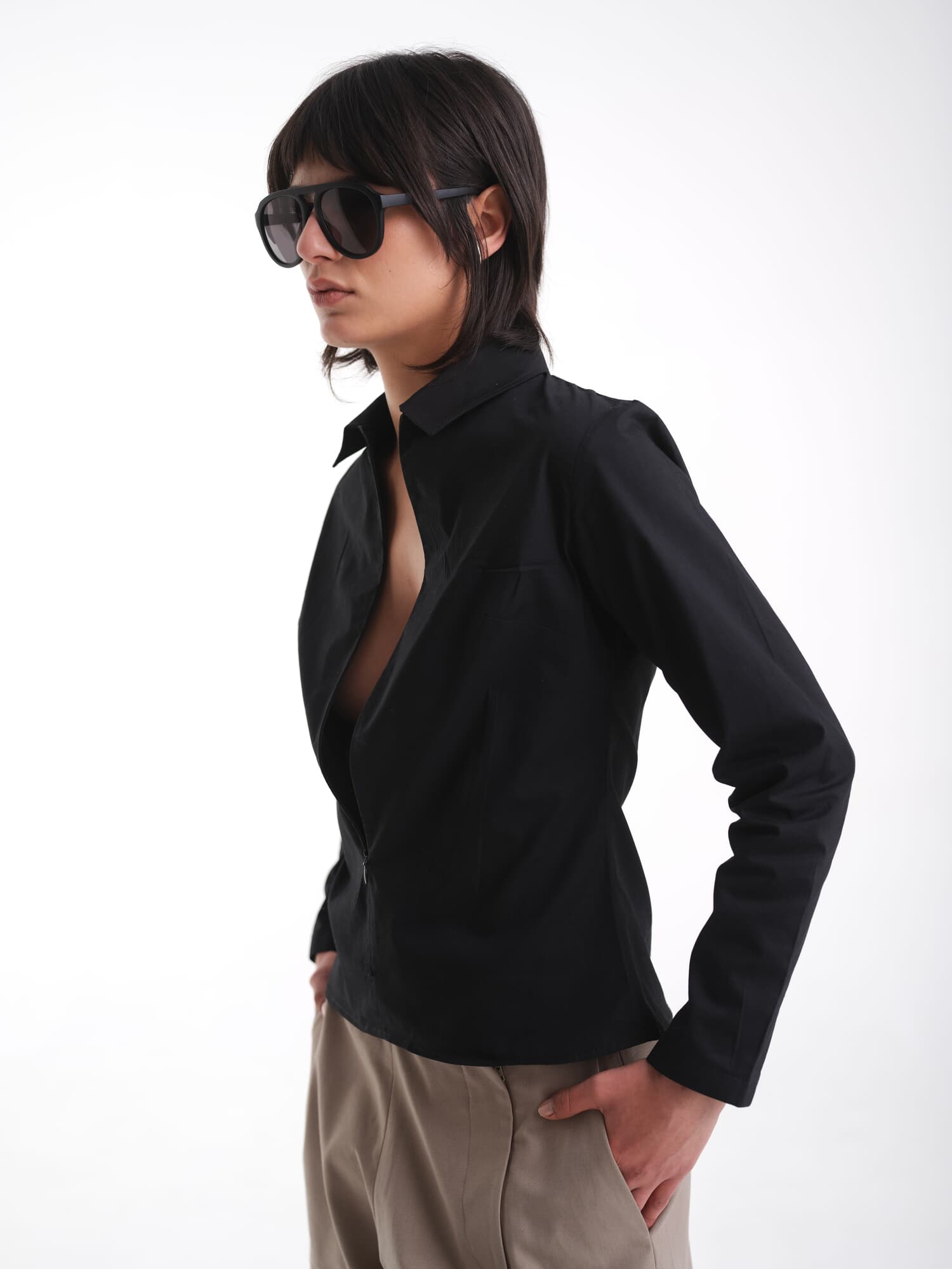 Camisa Zipper Entallada