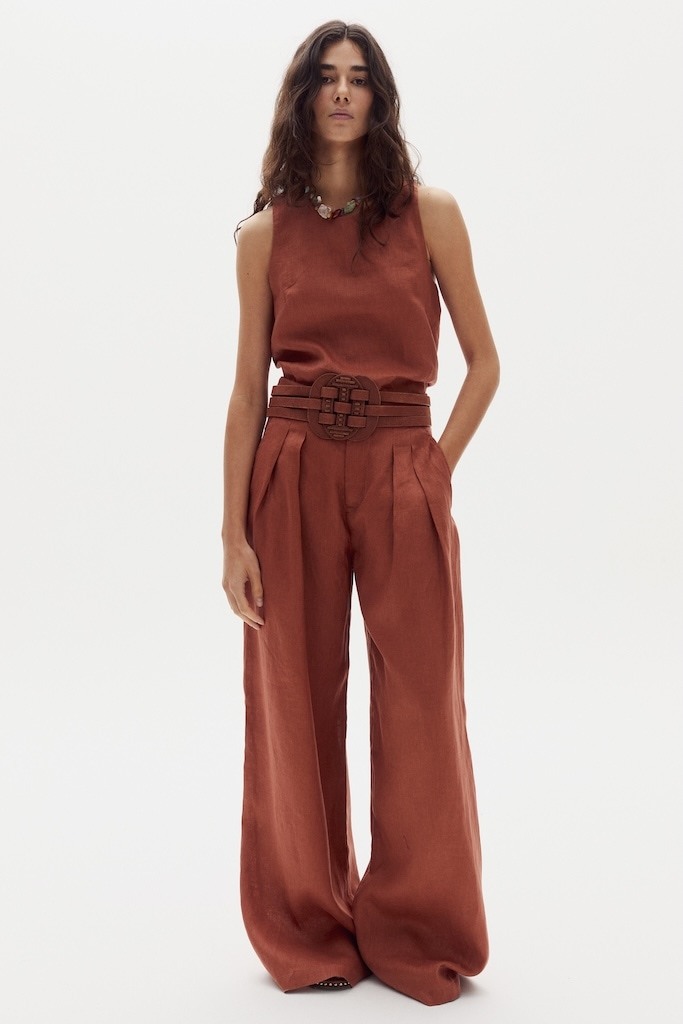Pantalón Lara en Lino - Hazelnut