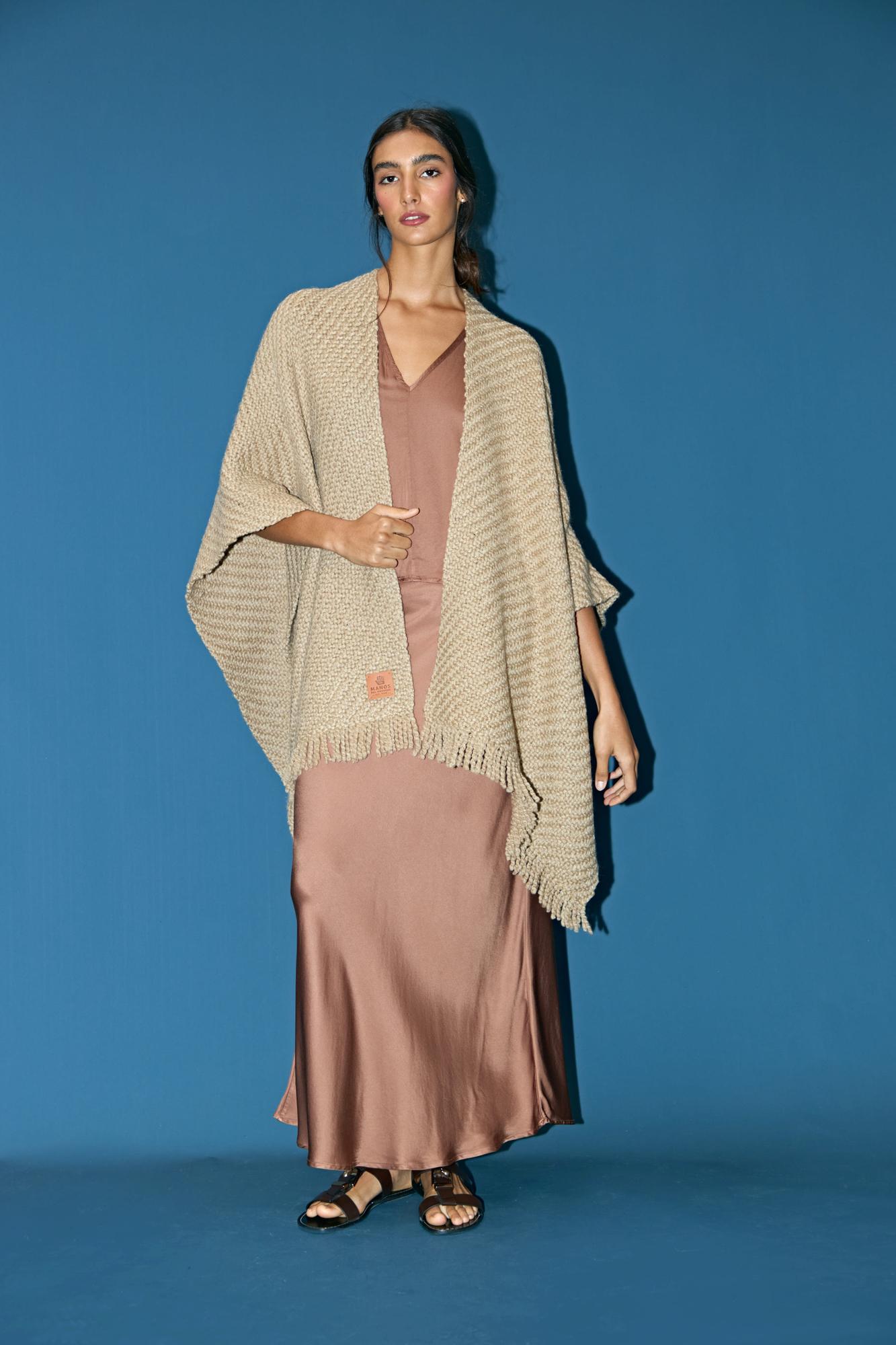 Ruana Huella Camel