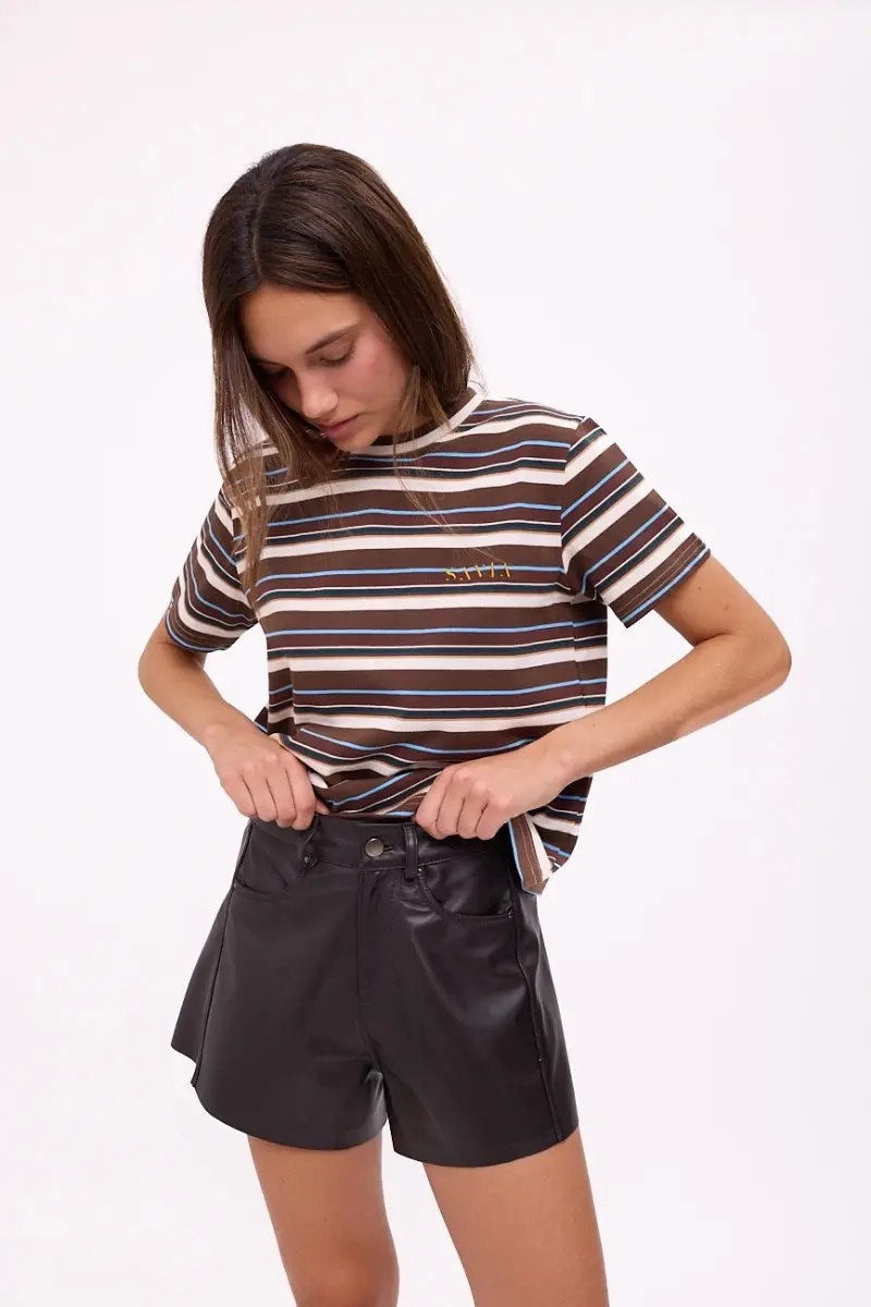 Short Wide XL Couro