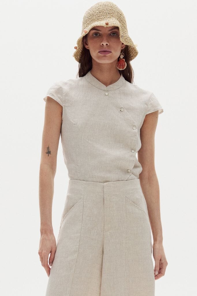 Camisa Zoe en Lino - Natural