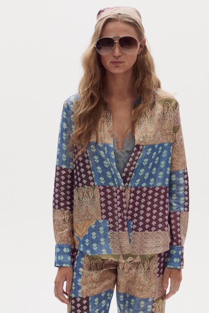 Camisa San Marino en Lino Metalizado - Padma Gold Print