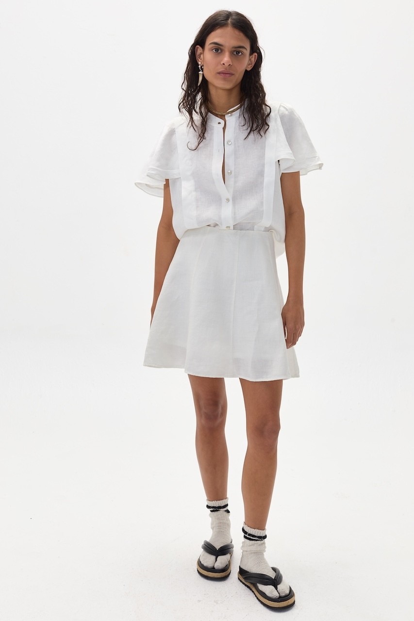 Falda Alu en Lino - Blanco