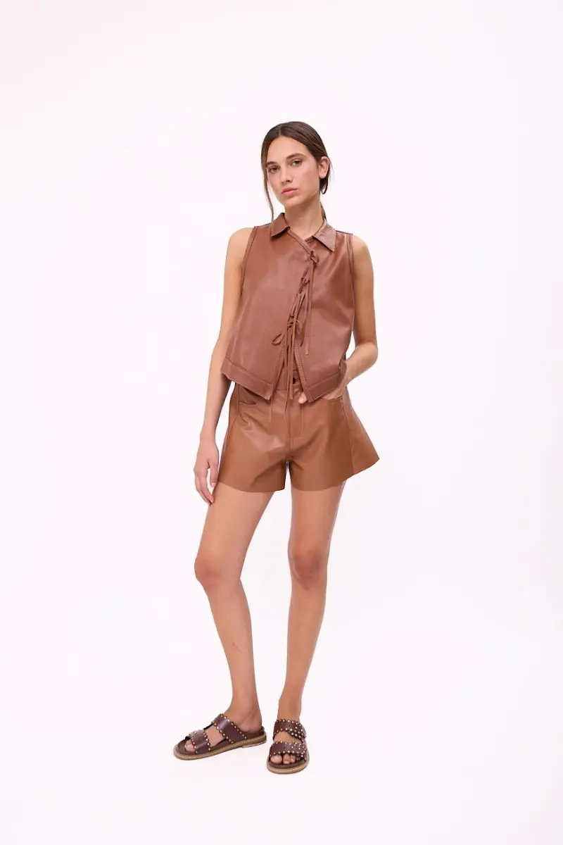 Short Wide XL Couro