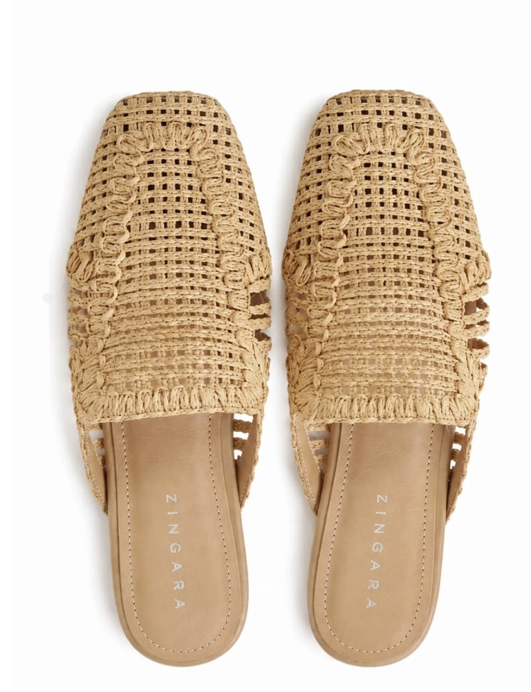 MULE NENÚFAR TEJIDO BEIGE