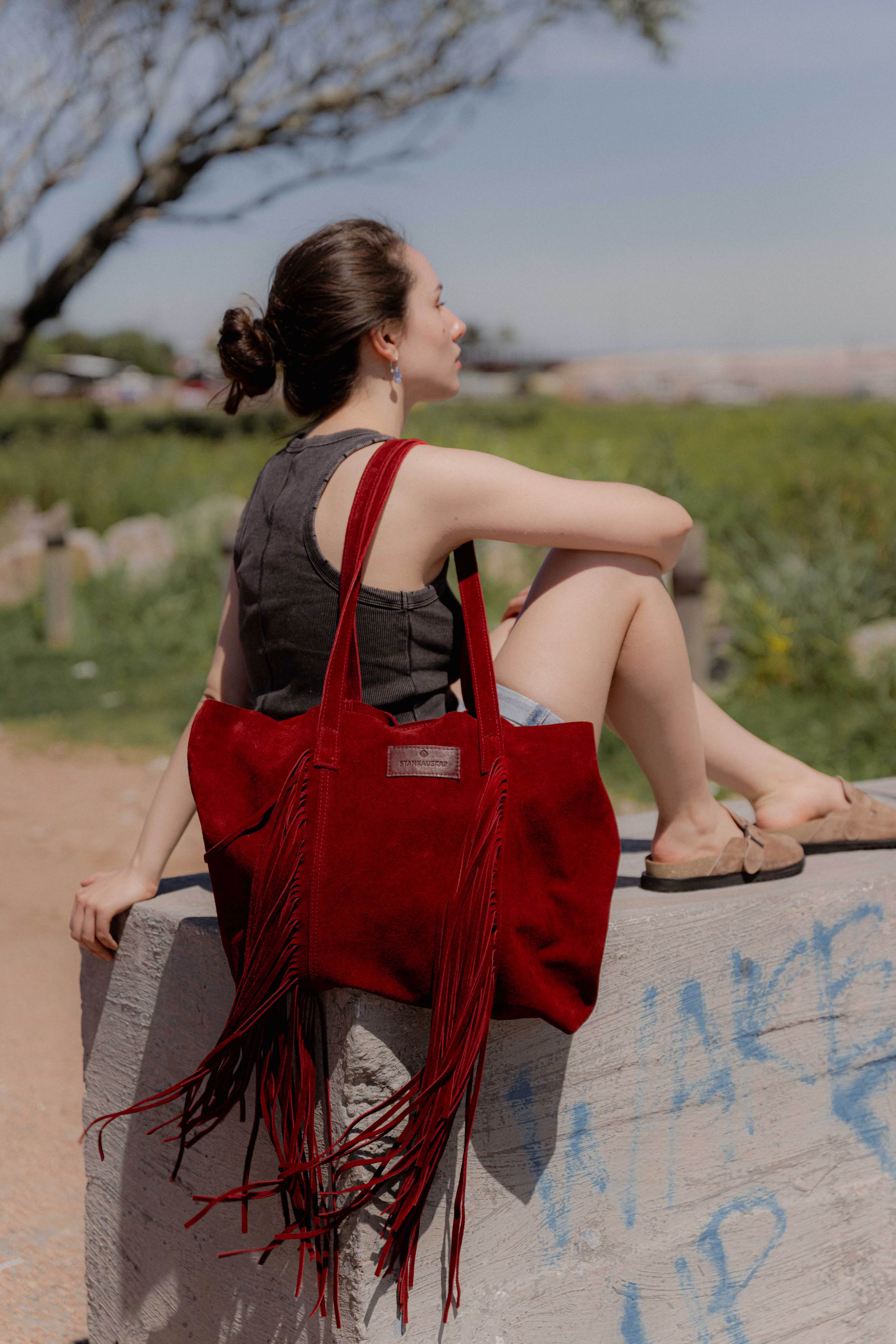 Tote bag sienna fringes