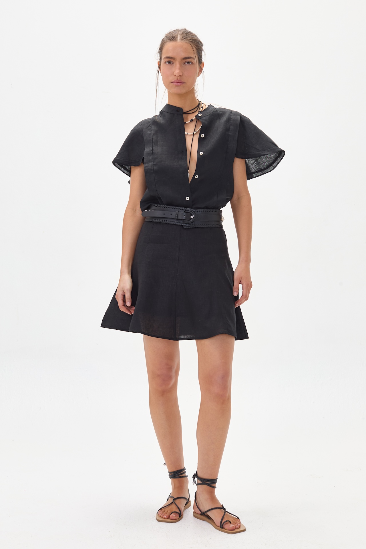 Camisa Willow en Lino - Negro