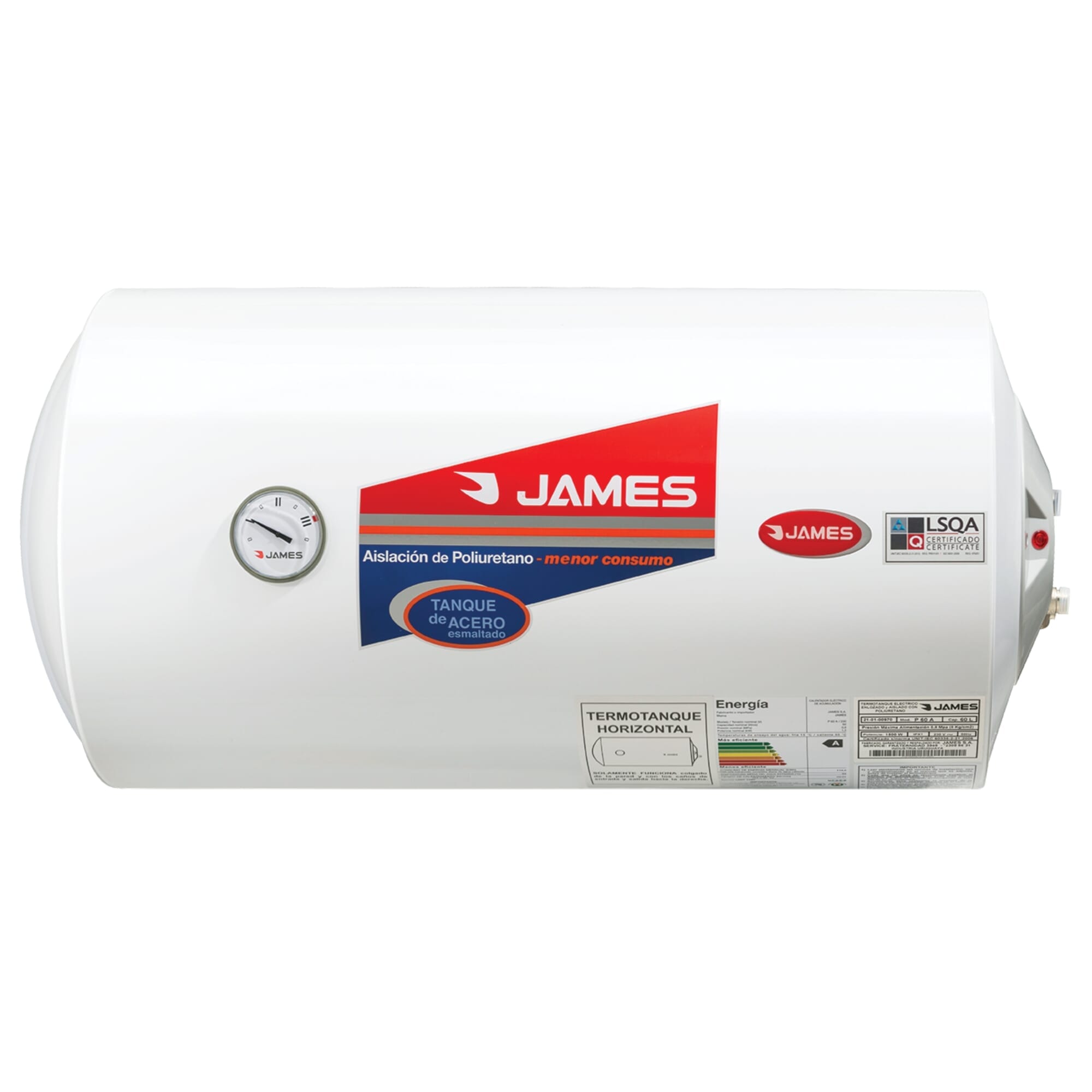 Calefon James cilíndirco horizontal acero