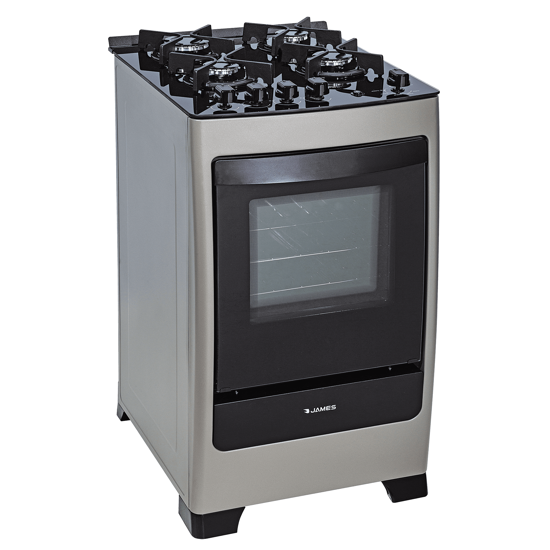 Cocina a gas 4 hornallas James mesada de vidrio