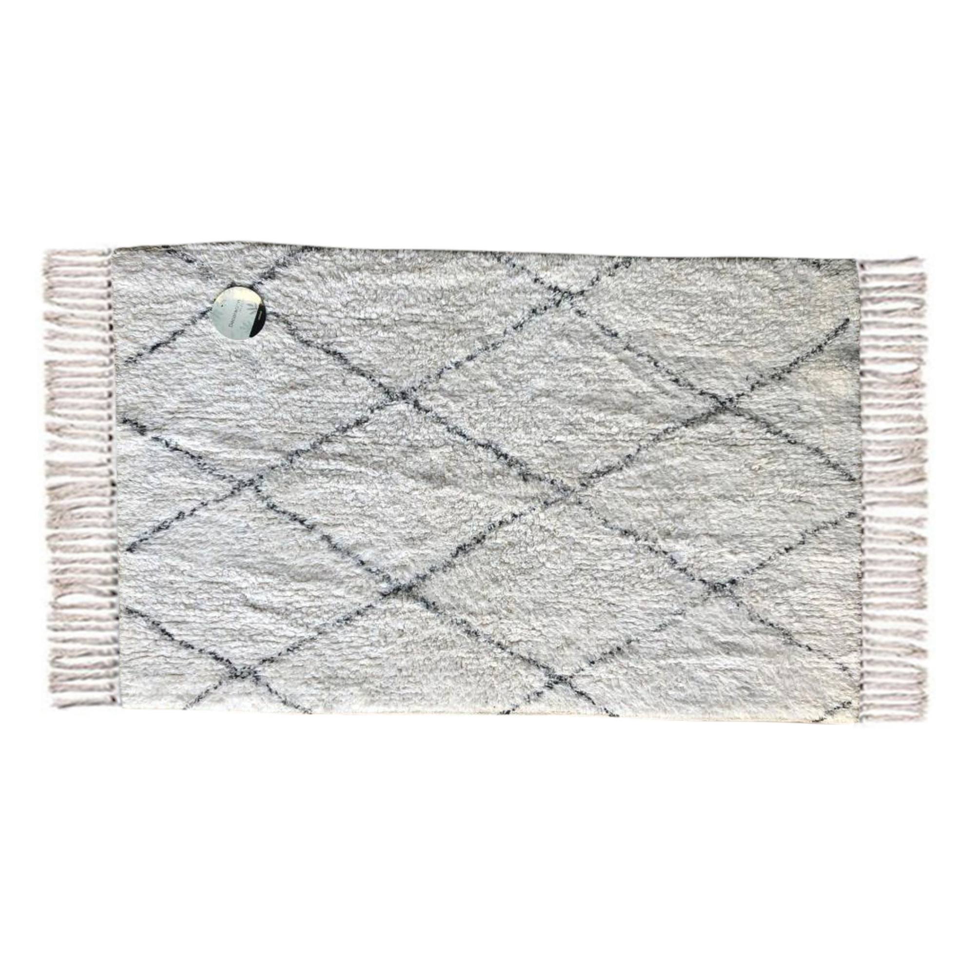 Alfombra 50x80cm rombos blanco y negro