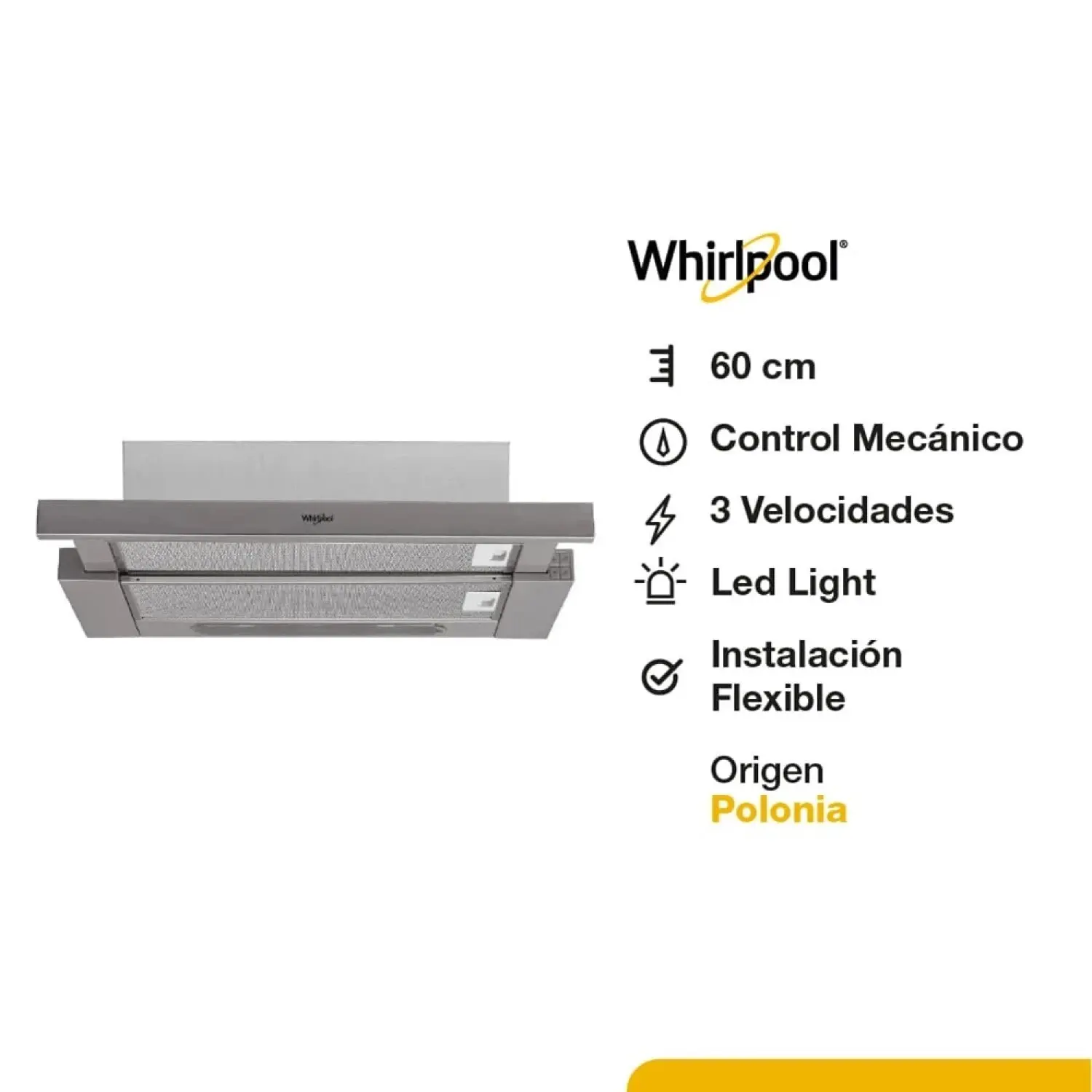 Campana Telescópica Whirlpool  Collection  60cm