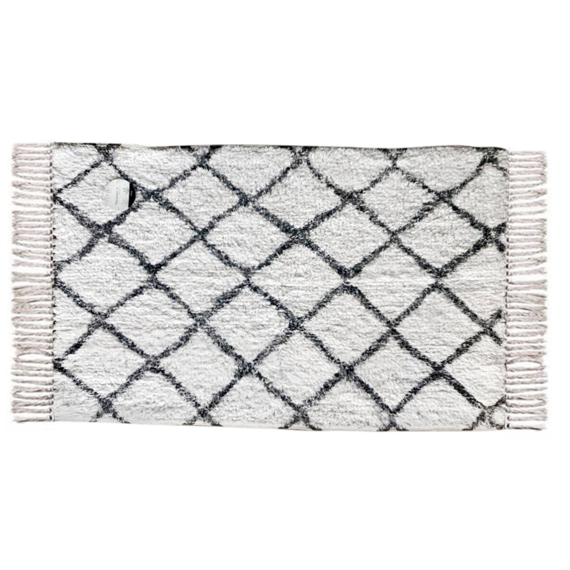 Alfombra 50x80cm ondas blanco y negro
