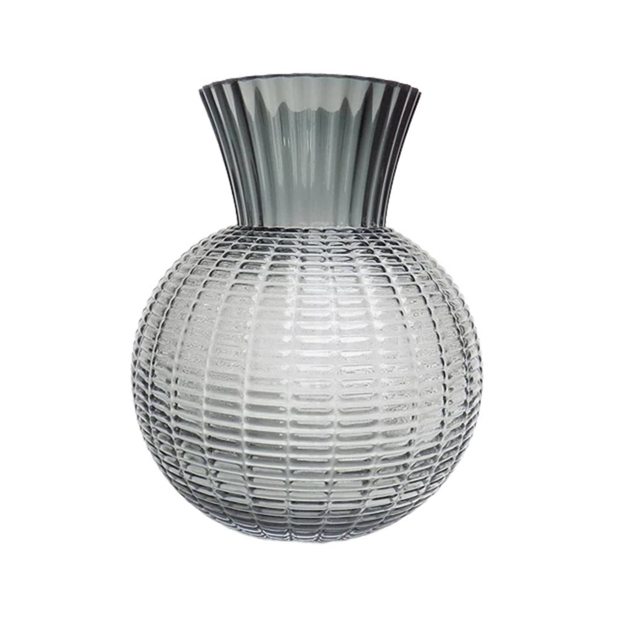 Florero vidrio 20 x 9 x 18 cm bola humo
