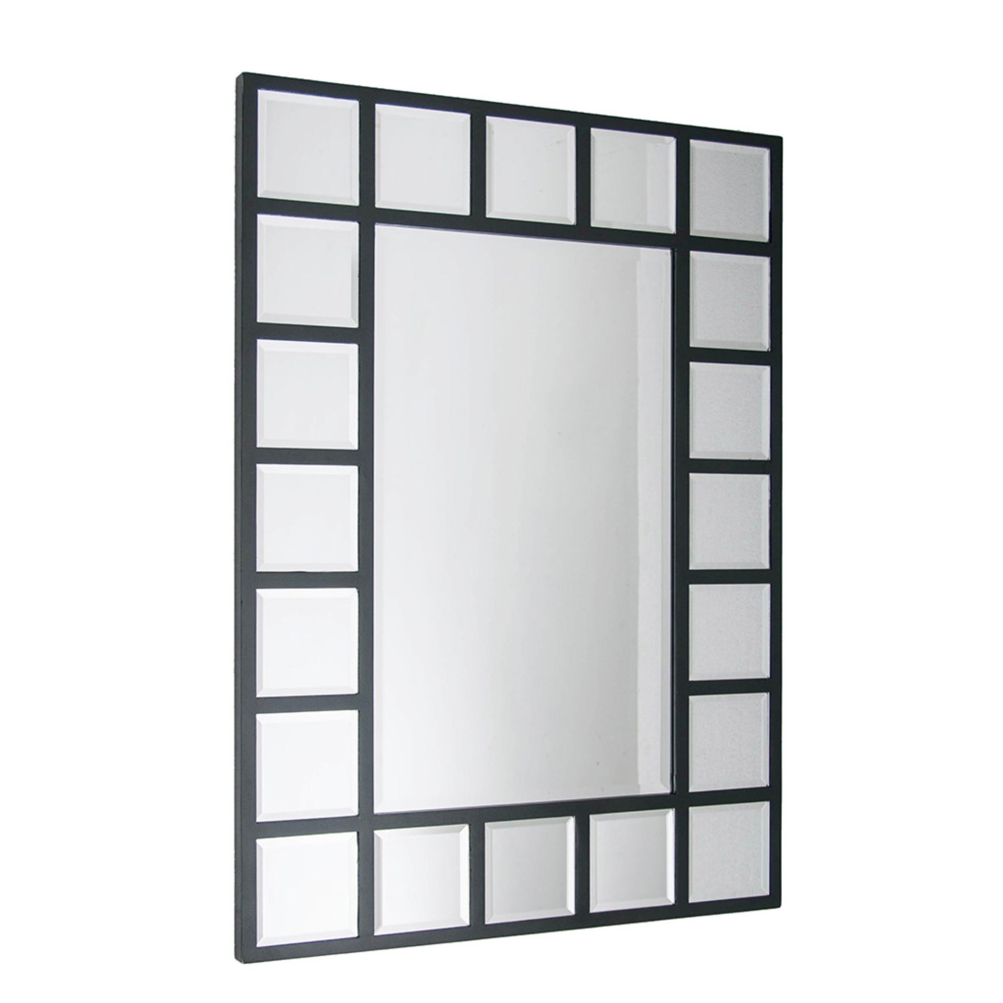 Espejo de madera 61 x 85 cm negro
