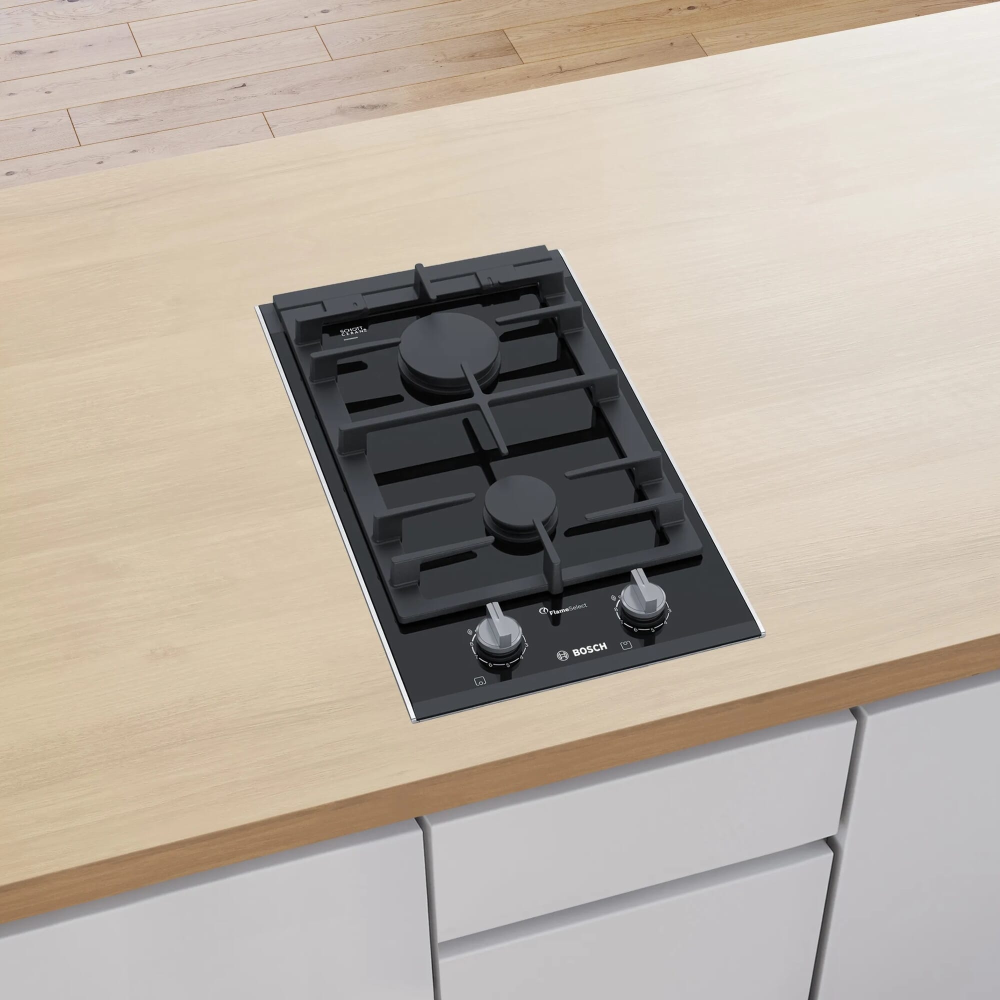 Anafe a gas Bosch 2 hornallas vidrio