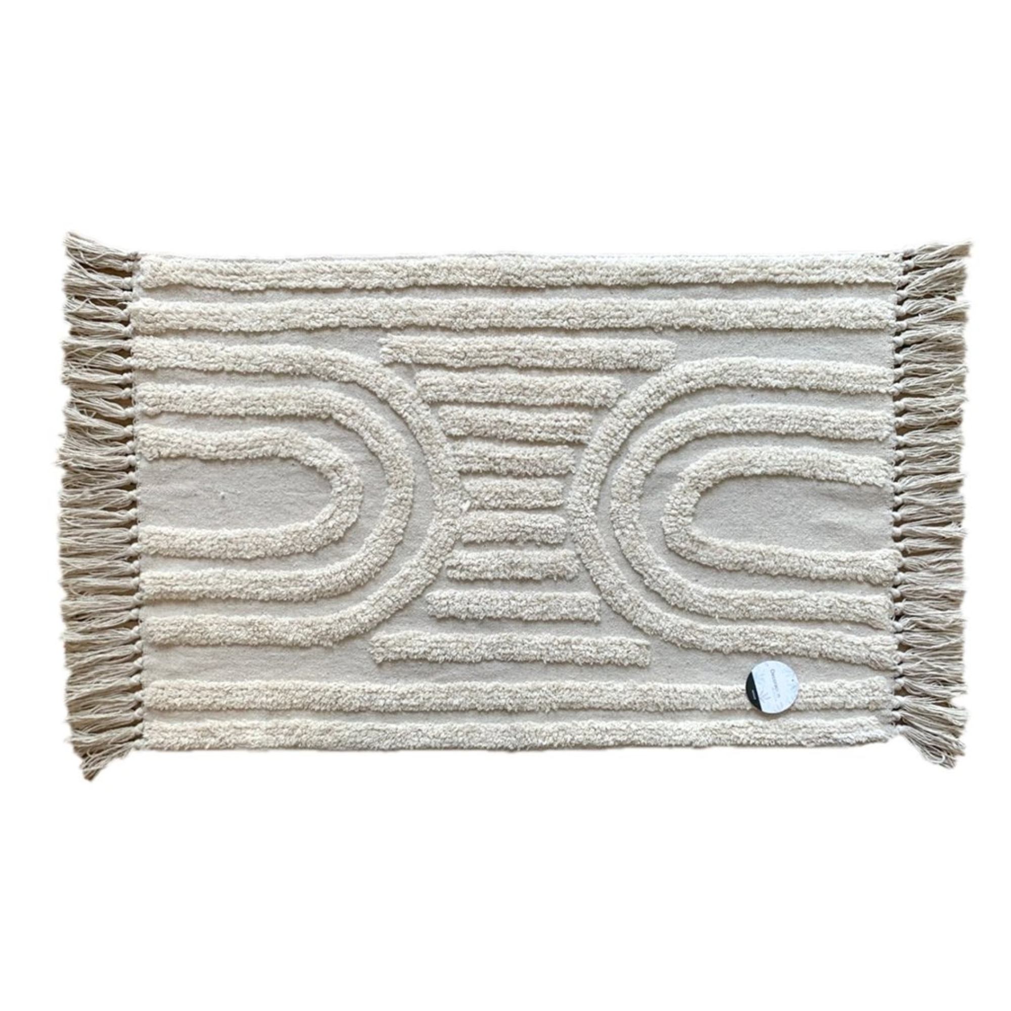 Alfombra fleece c/flecos 50x80cm semicírculos