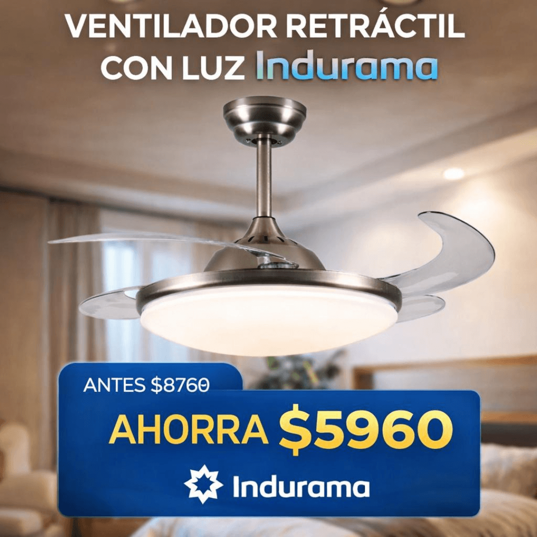 Ventilador Retráctil Con Luz Indurama