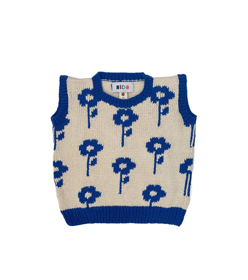 Blue Floral Vest