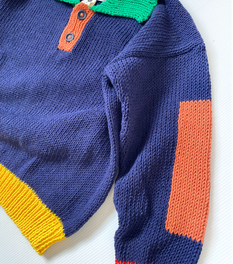 Navy Color Block Sweater 