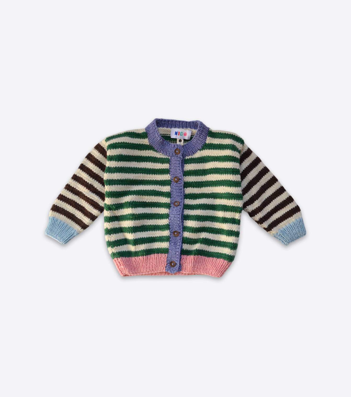 Ecru stripe cardigan