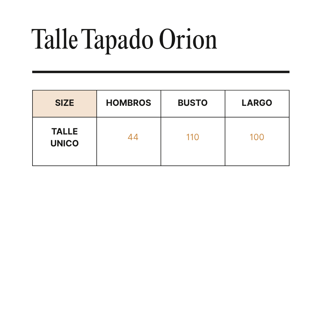 Guía de talles de