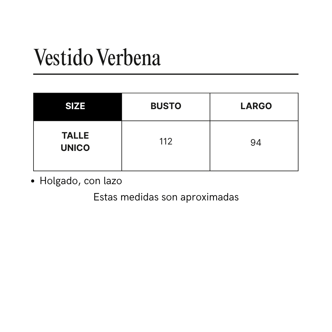 Guía de talles de