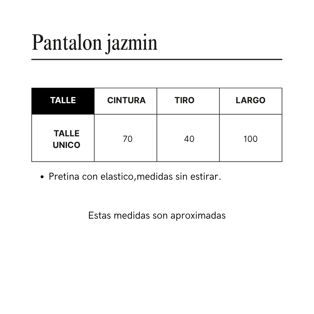 Guía de talles de