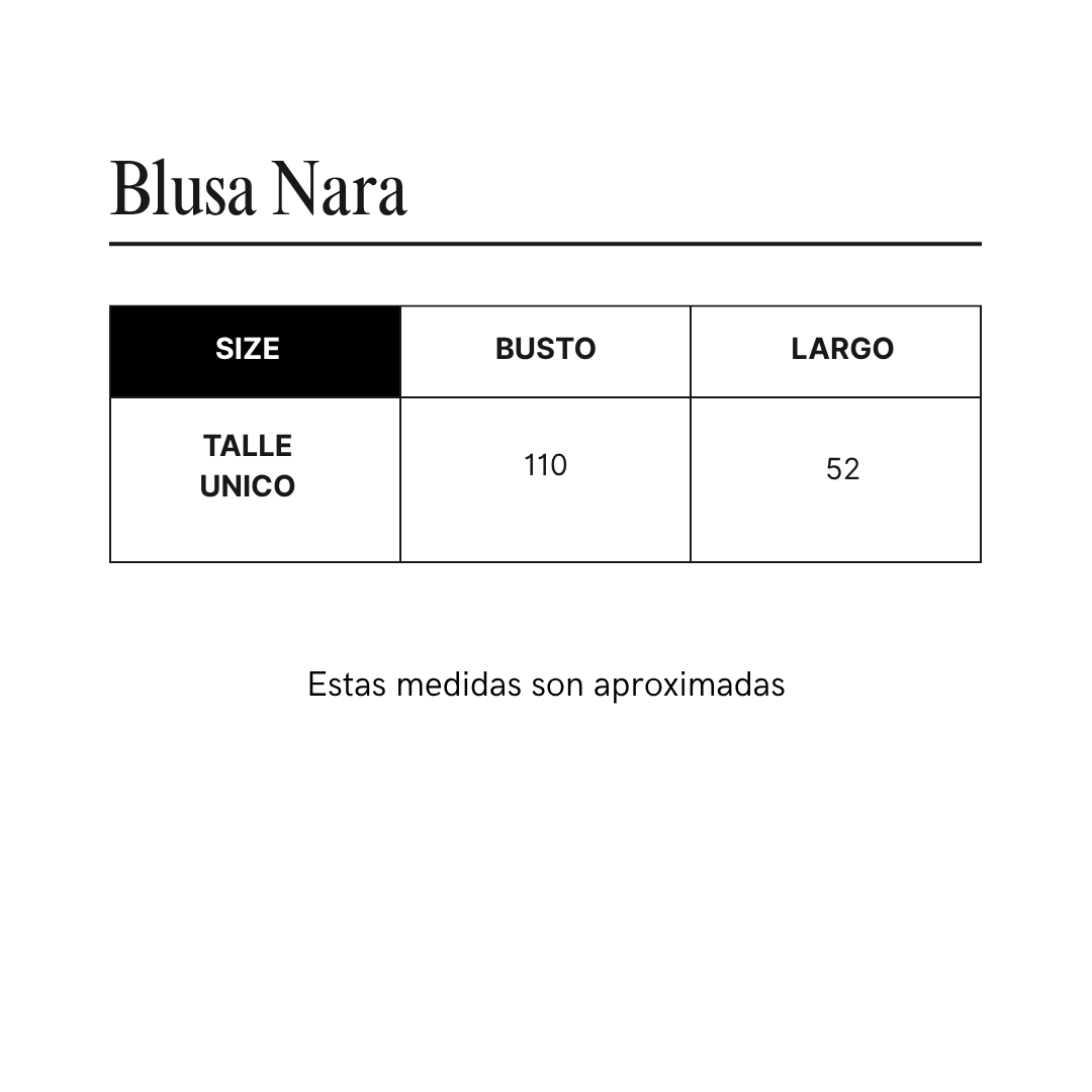 Guía de talles de