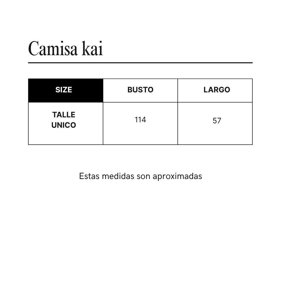 Guía de talles de