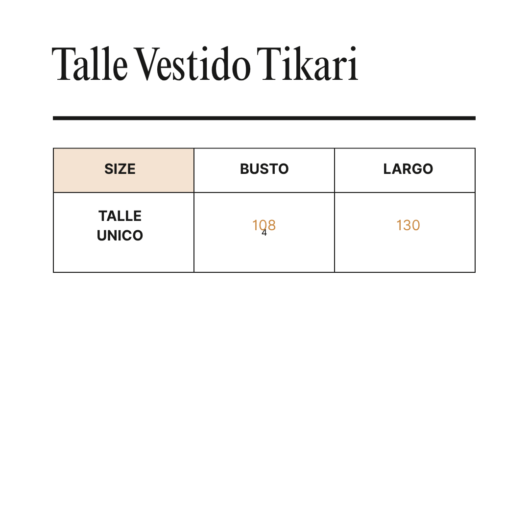 Guía de talles de