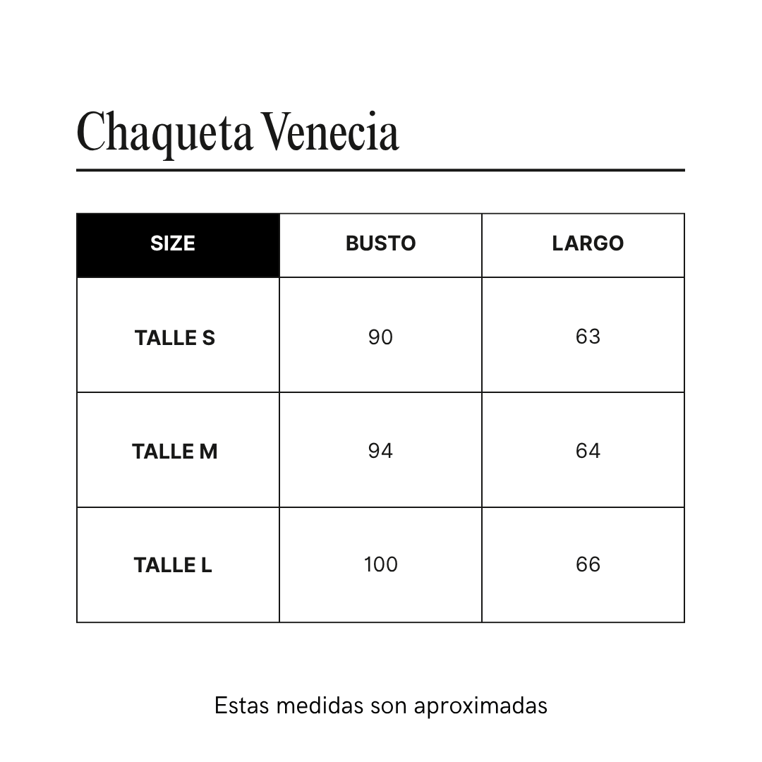 Guía de talles de